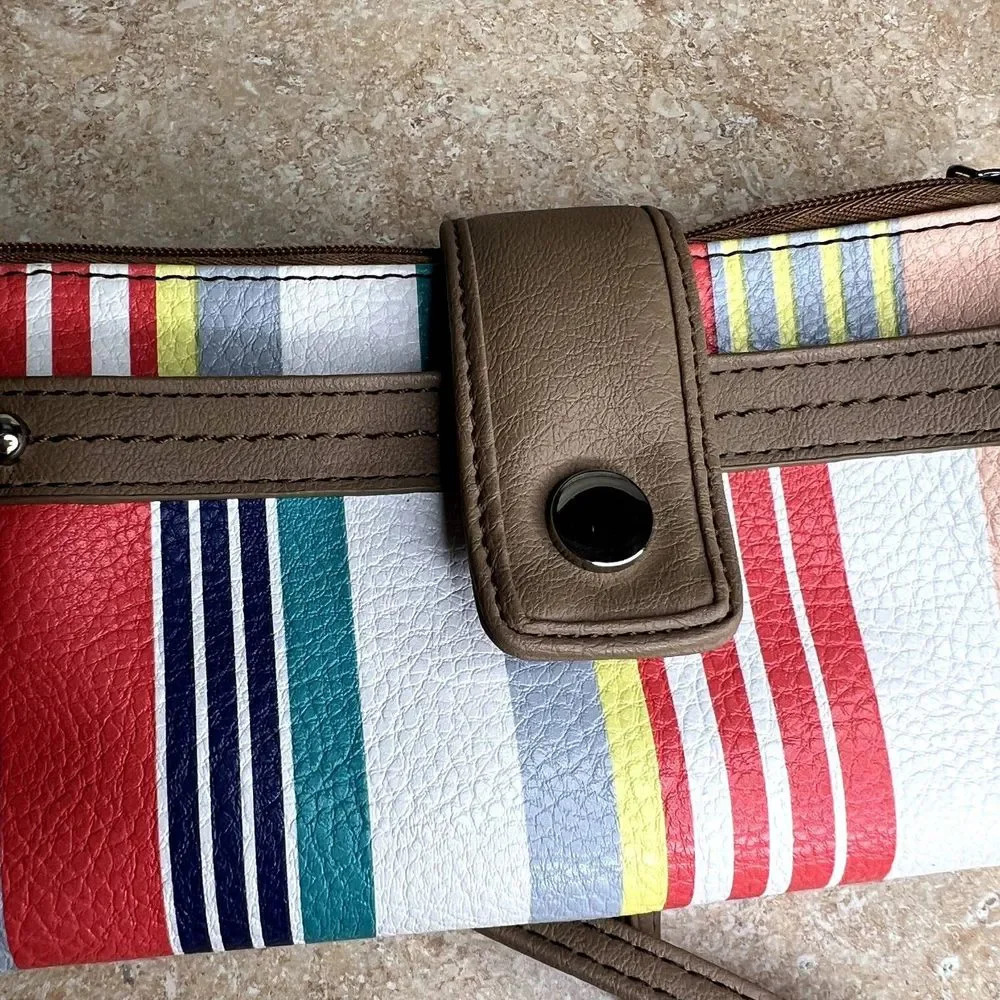 Crossbody Striped Multicolor Wallet - Picture 4 of 14